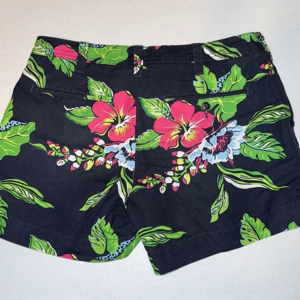 Polo Ralph Lauren Blue Pink Green Linen Cotton Blend Floral Print Shorts - Picture 4 of 6